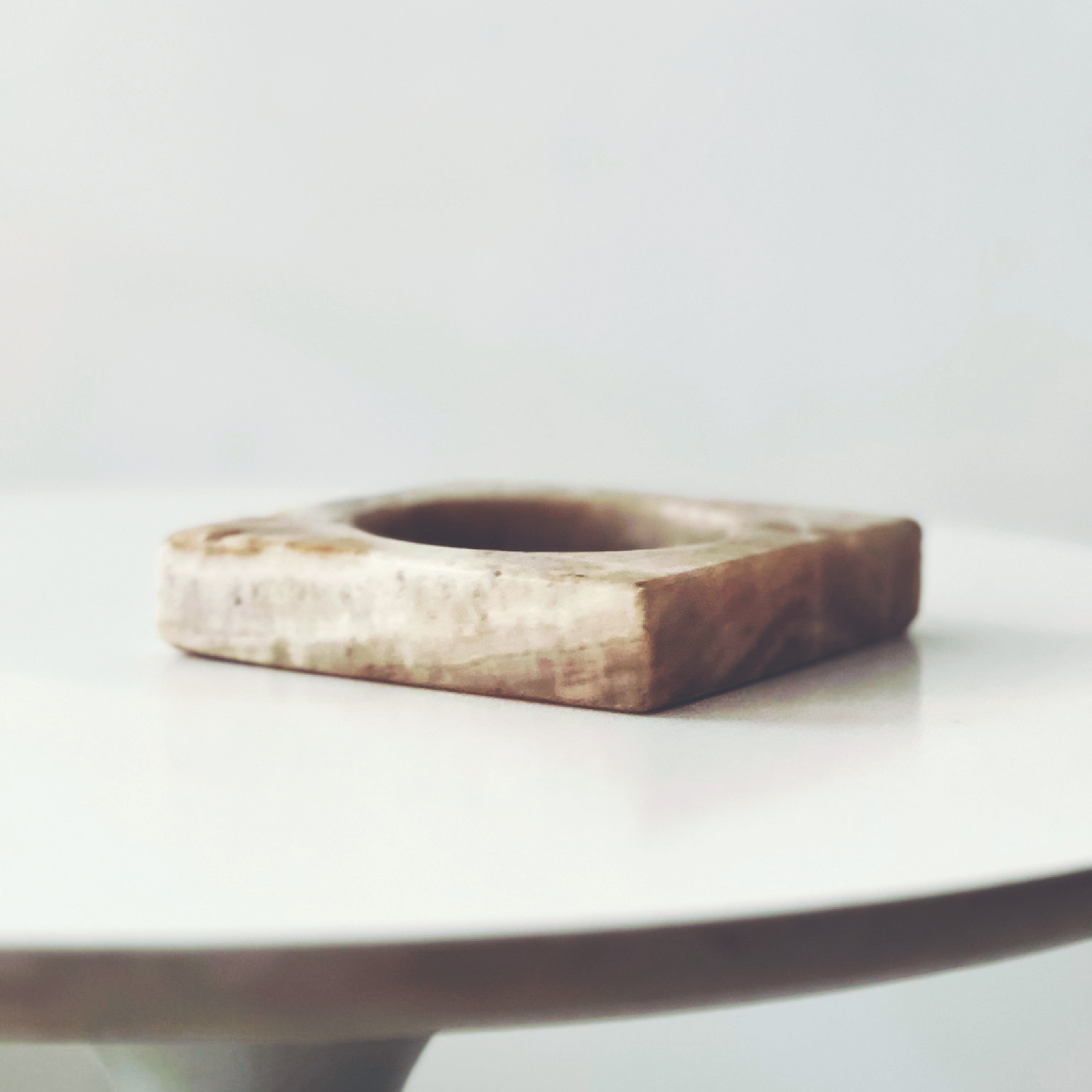 Square ashtray / empty vintage marble pocket