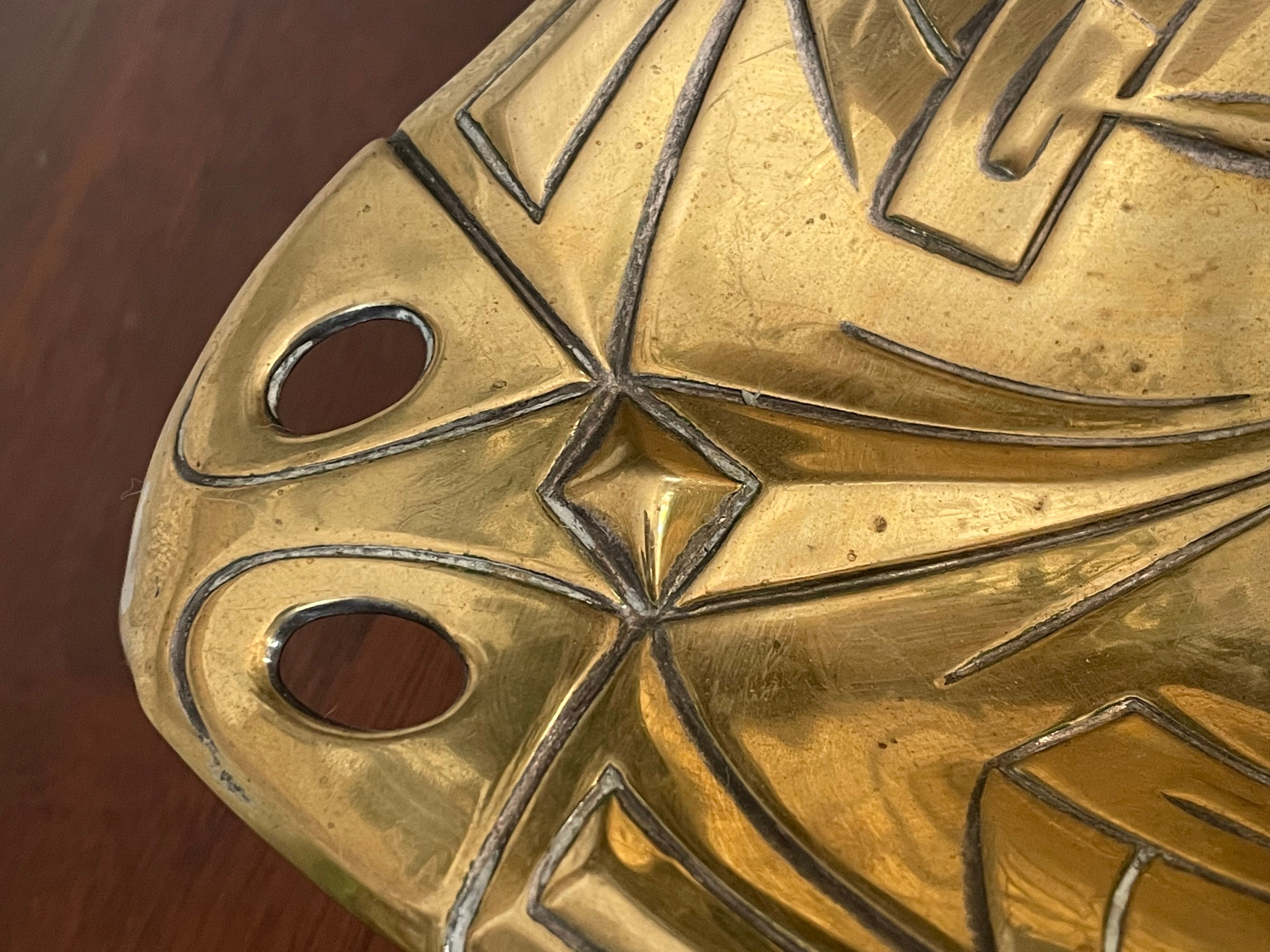 Art deco brass basket