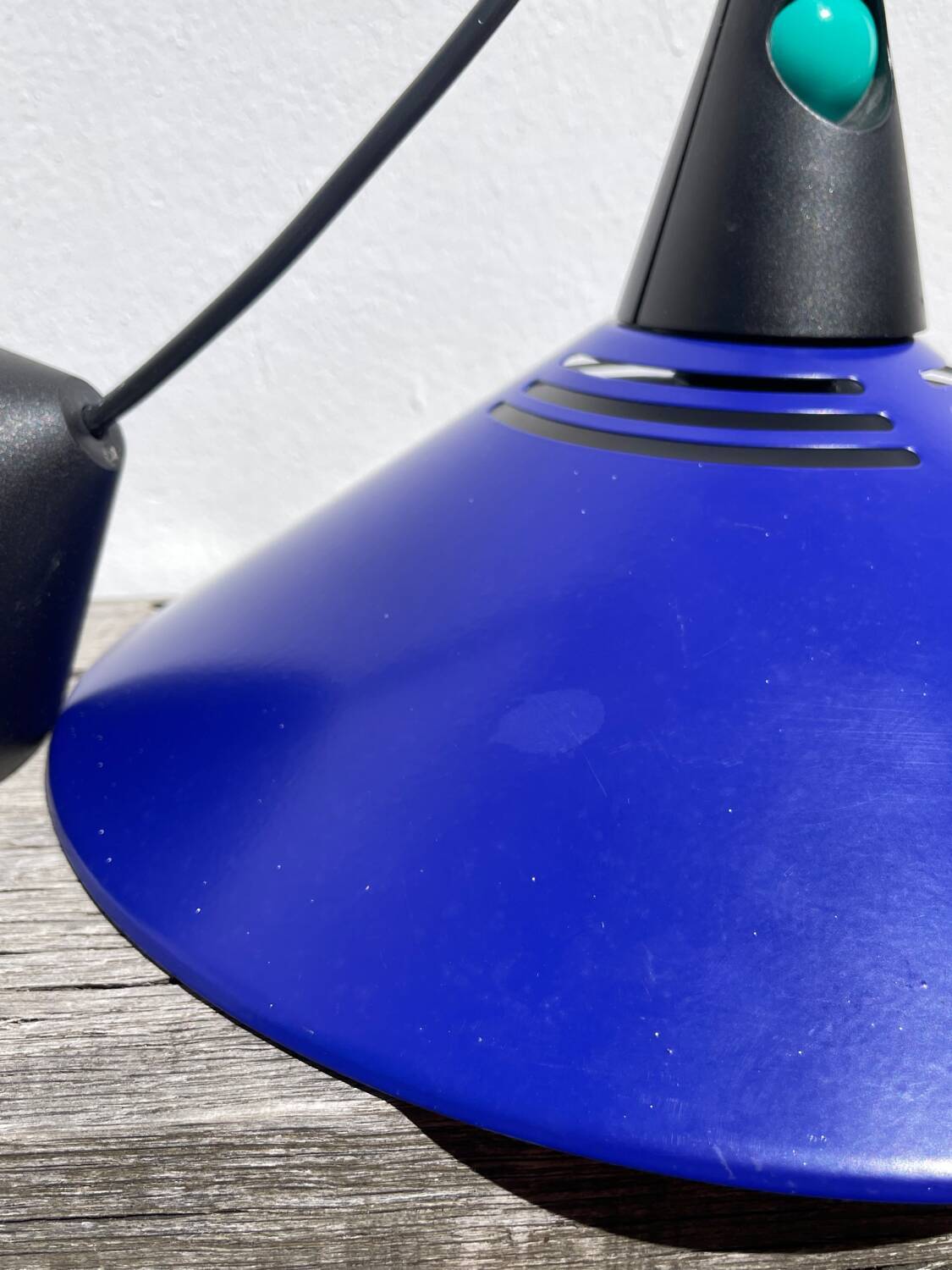 Postmodern blue metal pendant light Glossy