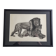 Print after Gorges Guyot, "couple of Lions", 1937, framed, 41 x 32 cm
