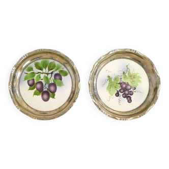 2 Earthenware bottle coasters