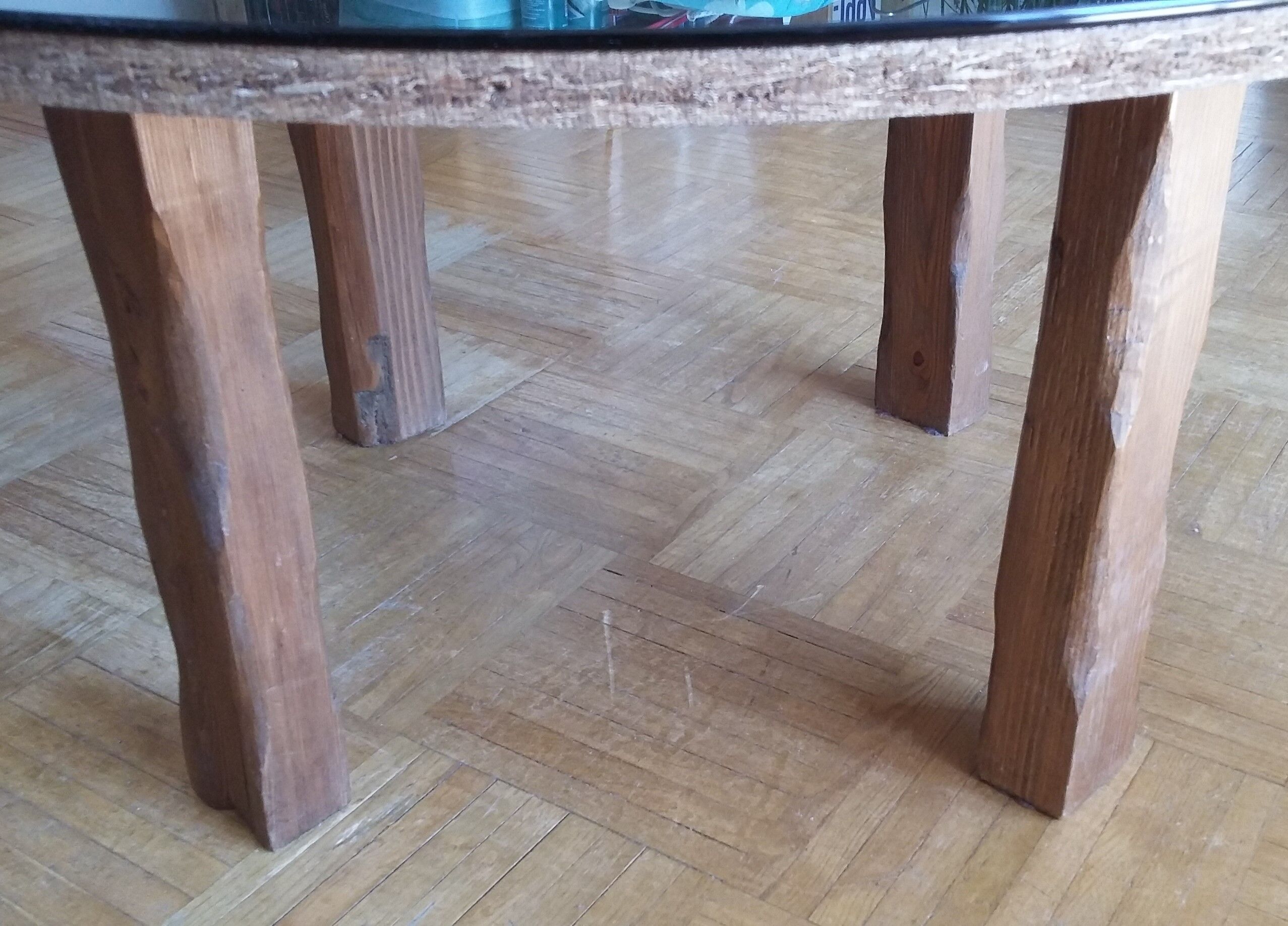 Coffee table glass and wood