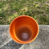 Large vintage ceramic vase 1960 white orange