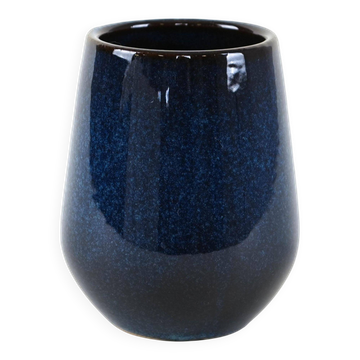 Navy blue ceramic vase, Danish design, 1970s, made in Denmark