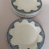 12 flat plates iron earth Salins, model Céline