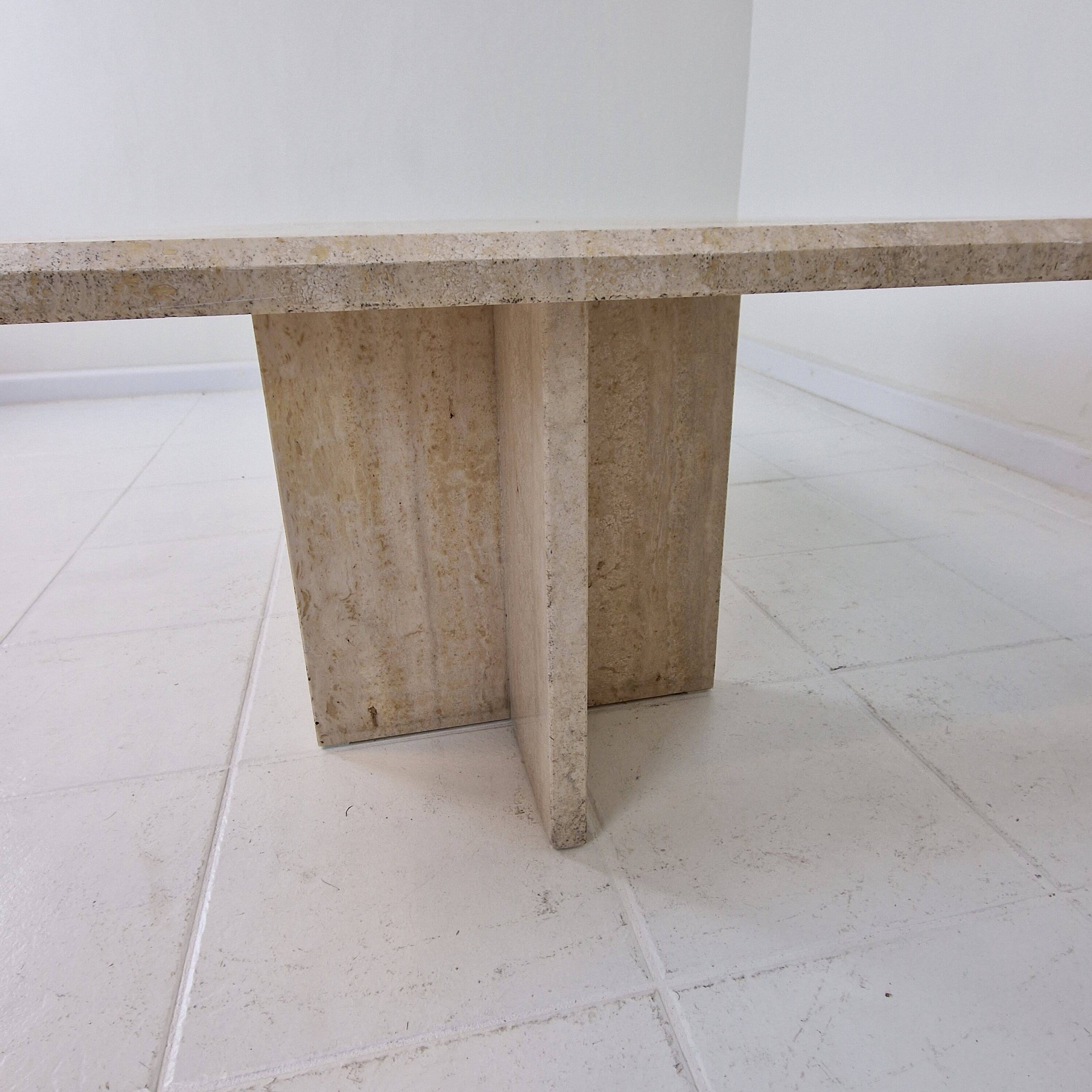Rectangle Travertine Coffee or Side Table, Italy 1980's