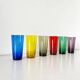 Lot de 6 verres colorés en verre soufflé 1960