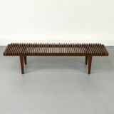 Mid Century Teak Flower Bench, 1960s
