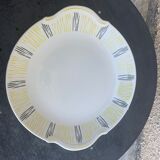 Dish with enamelled ceramic handles FB number 81motif design and vintage