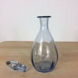 Flacon de toilette vintage en  cristal bleu