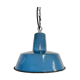 Industrial blue enamel pendant lamp, 1960s