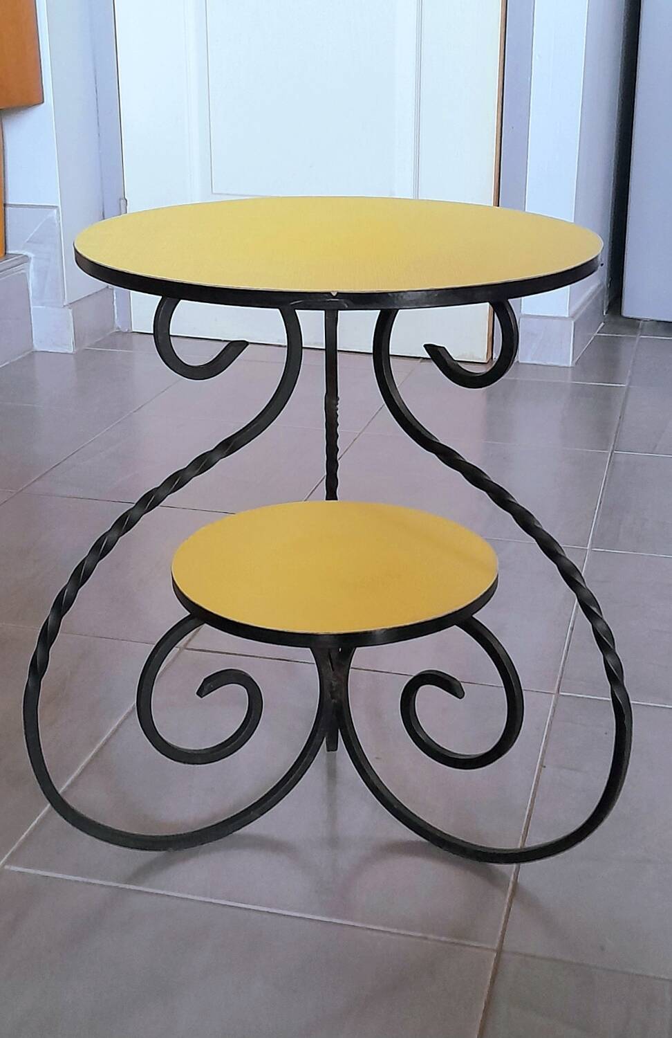 Wrought iron plant holder 60s