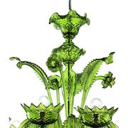 Contemporary Translucent Green Murano Style Glass Chandelier