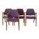 Vintage Lounge Chairs Set of 4, Germany 1960s, Beech Wood, Newly Upholstery