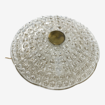 ceiling lamp by carl fagerlund for Lyfa, glass & brass, Denmark, 1960s