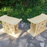 Pair of Africanist art deco stools