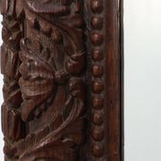 Grand miroir en chêne sculpté français antique, fin du 19e siècle