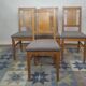 Set of 2 Brutalist chairs in oak and checkered fabric, Denmark, 1960