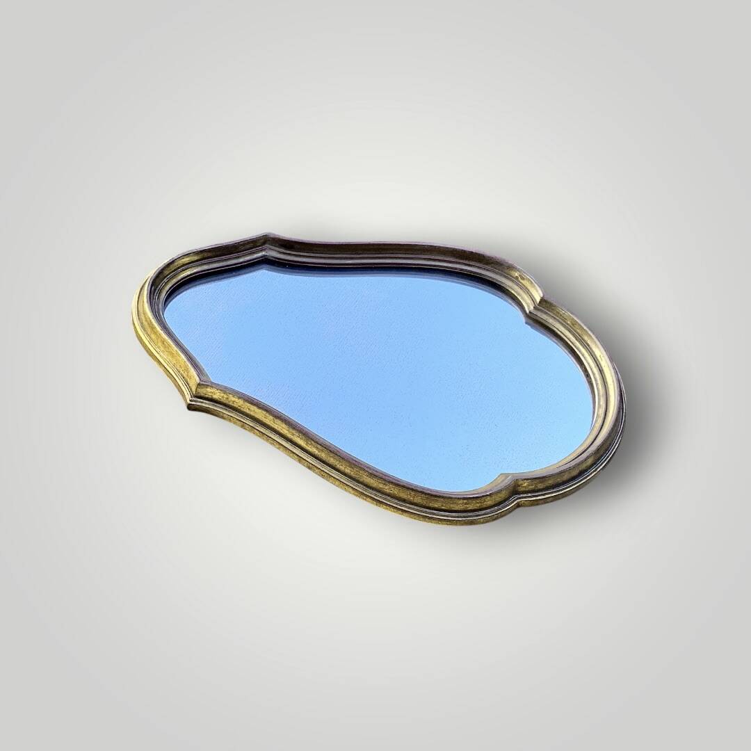 Vintage wall mirror in gilded wood - H35 cm