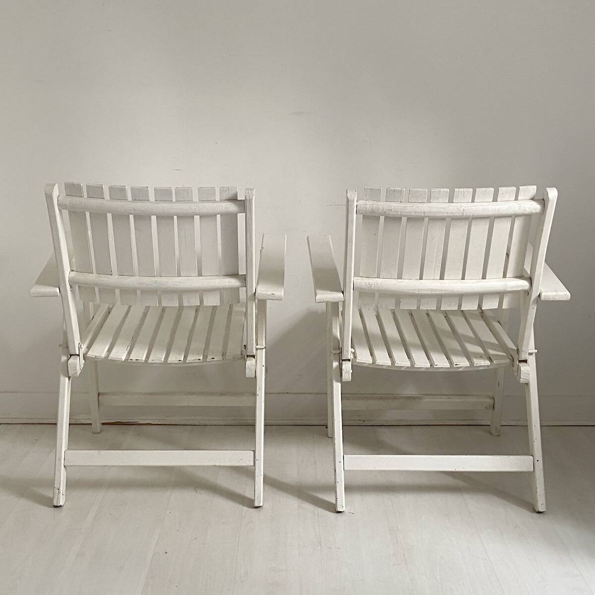 Pair of vintage 1960s folding garden chairs