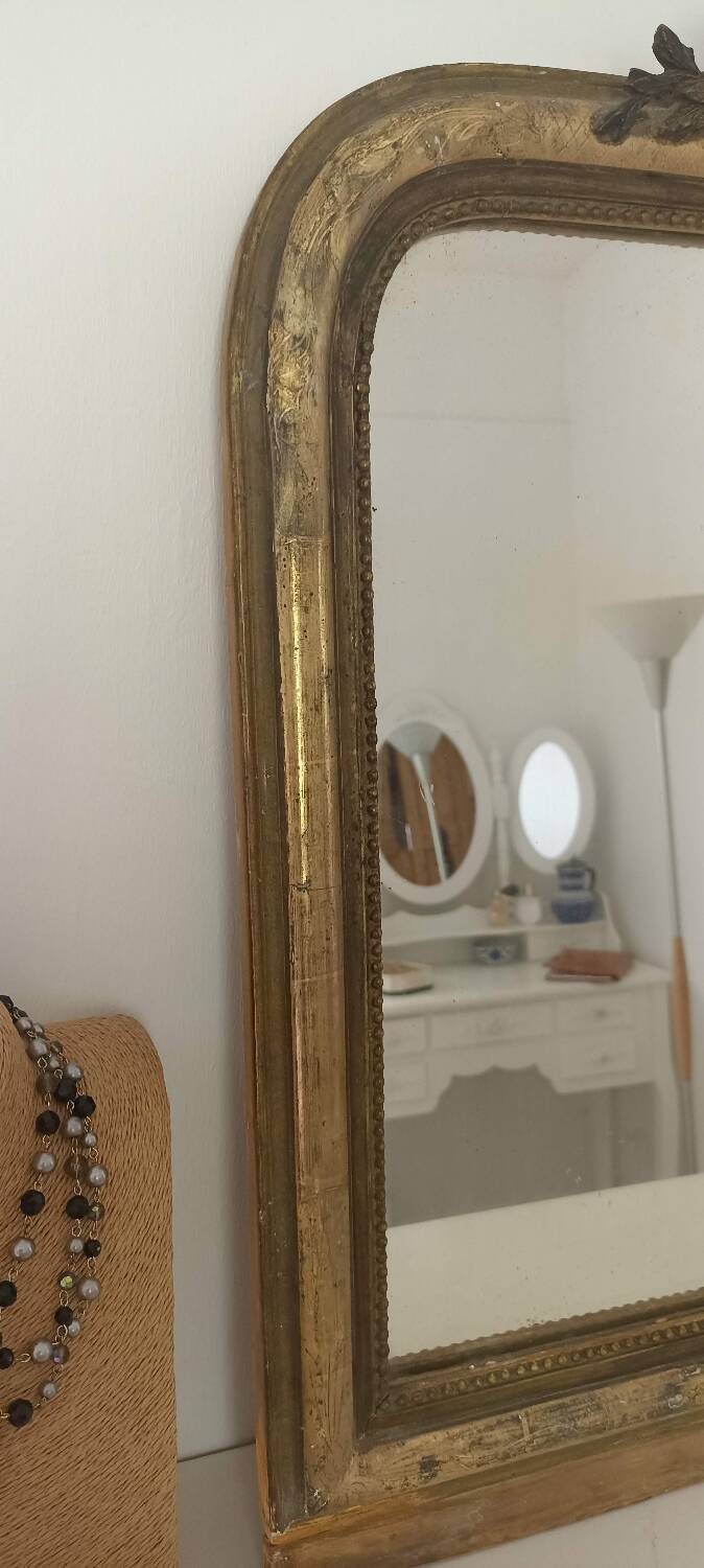 Louis-Philippe gilded mirror with pediment