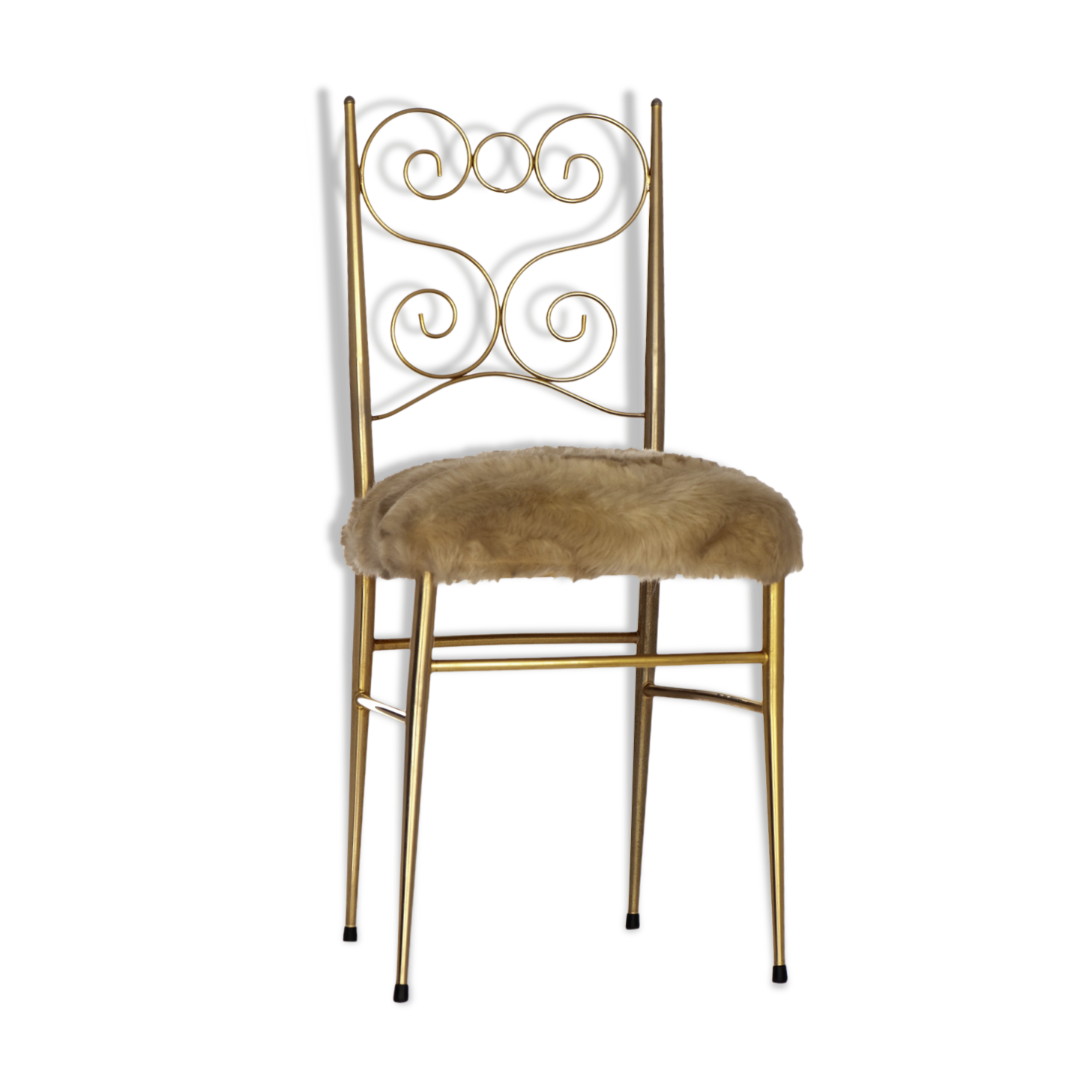 Vintage 1960s soft chair and gold metal