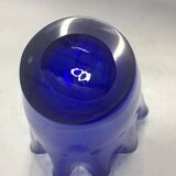 Murano - Vase mouchoir en verre bleu cobalt 25 cm de haut