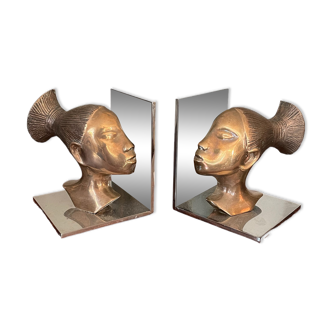 Pair of art deco bust bookends