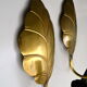 Pair of brass leaf wall lights from the 1970s.
