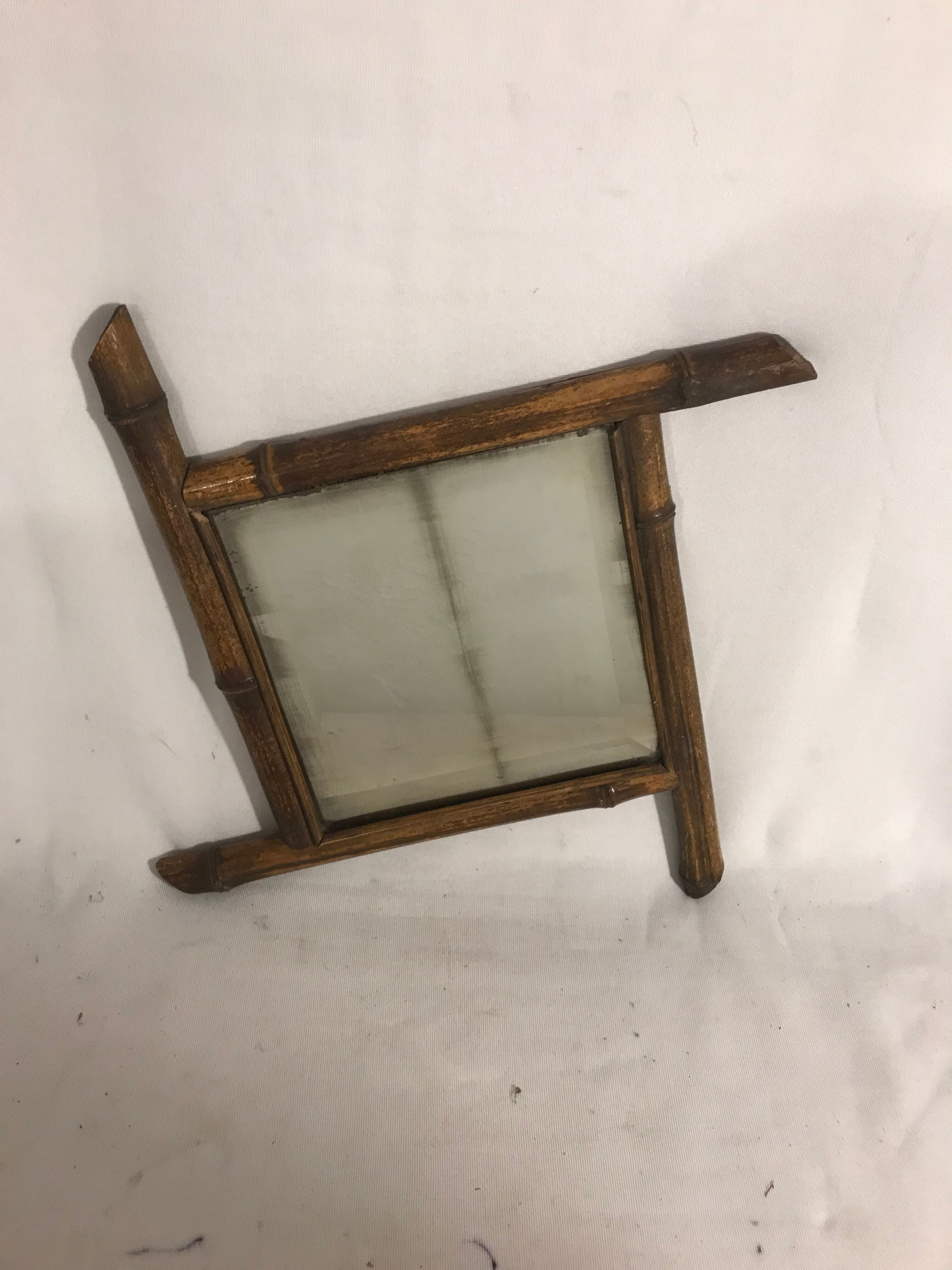 Old bamboo mirror 60 - 42x42cm