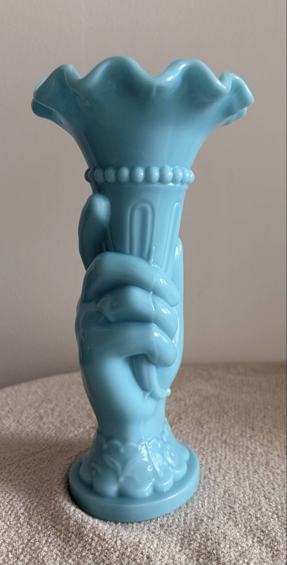 Antique Blue Opaline Hand Vase – Portieux Vallerysthal