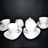 Service à café 4 tasses en porcelaine DESIGN style Colombina ALESSI