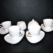 Alessi Design Colombina Style 4-Cup Porcelain Coffee Set