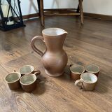 Stoneware carafe and cups