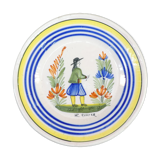 Assiette en faience hr quimper décor breton