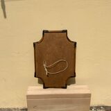 Large format retro decorative vintage wicker and rattan wood mirror