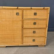 Cabinet en osier et en bambou par Dal Vera, années 1970