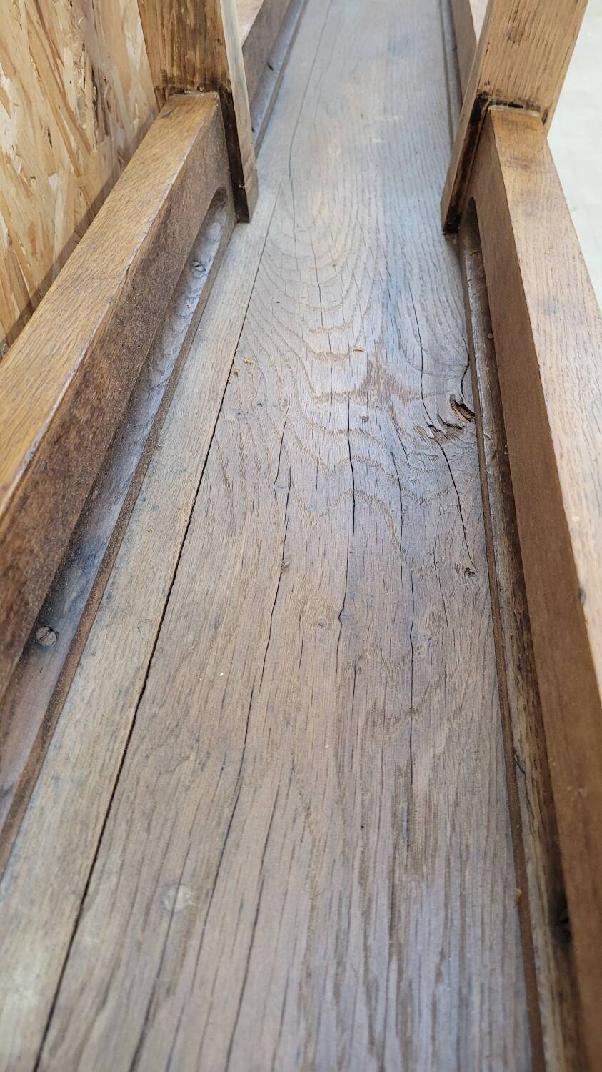 Two oak farm benches