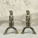Pair of bronze "Shamans" andirons by Anton Prinner