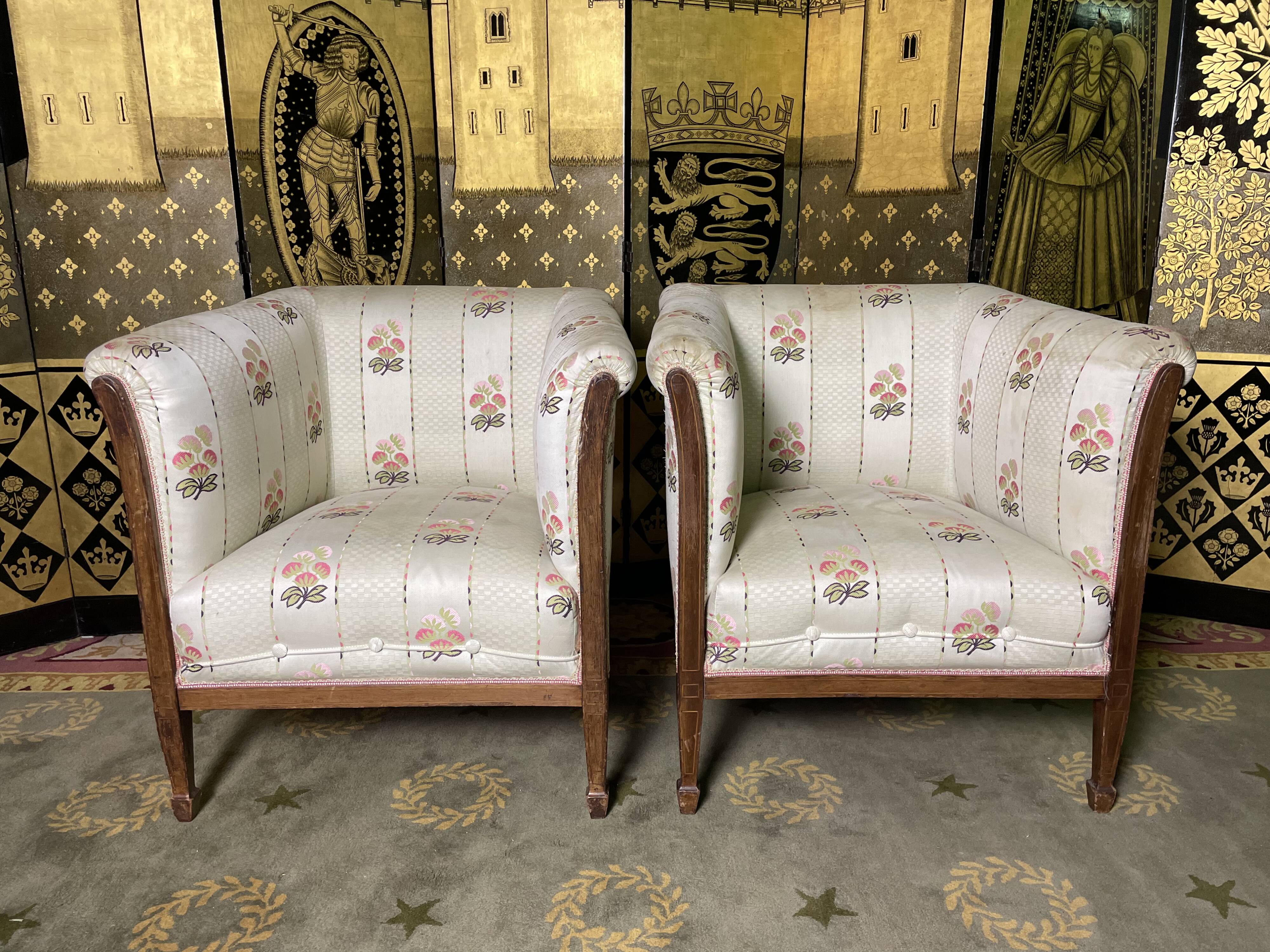 Pair of Art Deco period armchairs