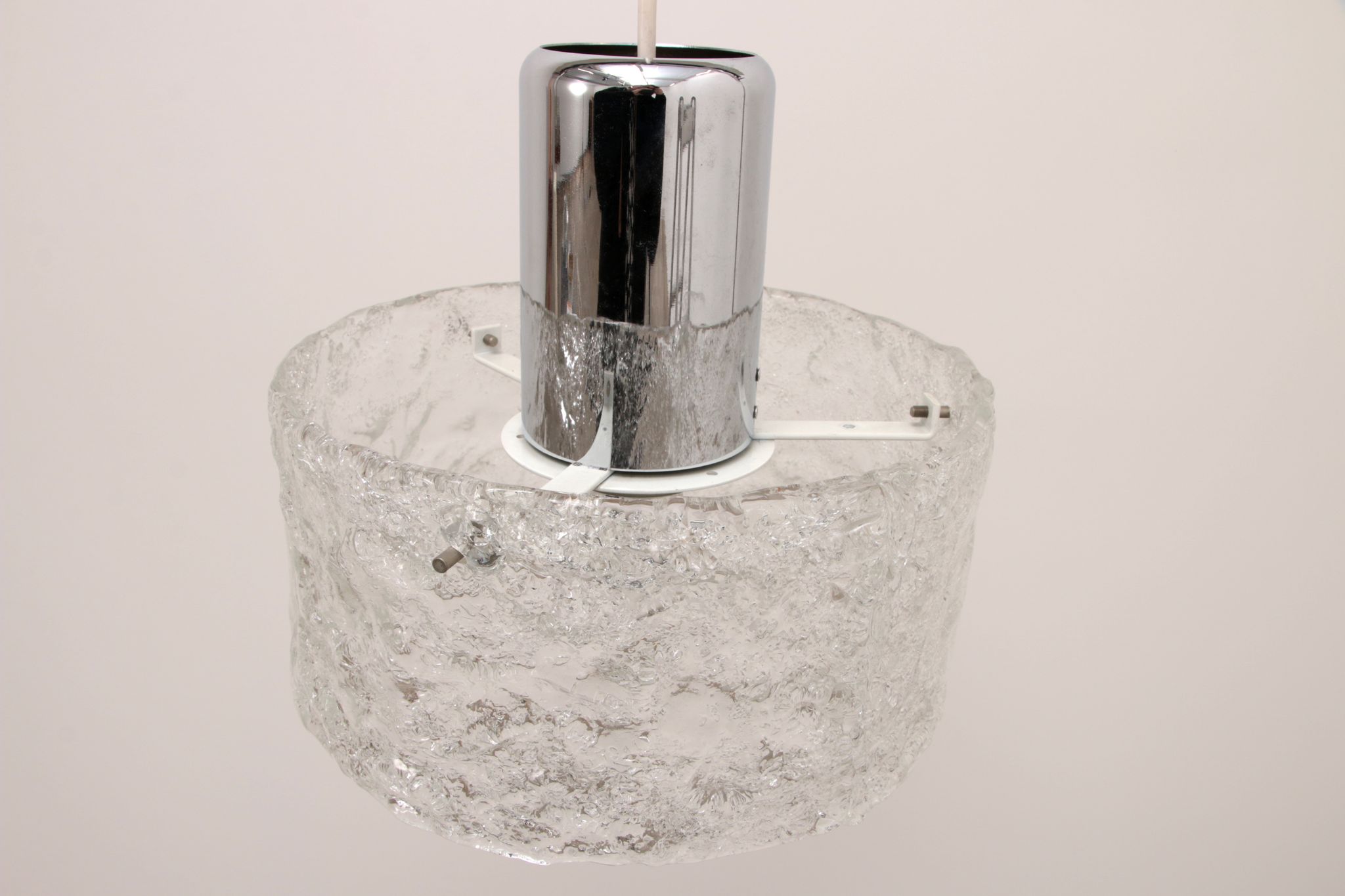 Very rare ice glass lamp produced by Egon Hillebrand, 1960 Germany.