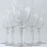 Suite of six crystal standing glasses
