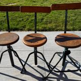 Three industrial workshop stools from the 50s/60s