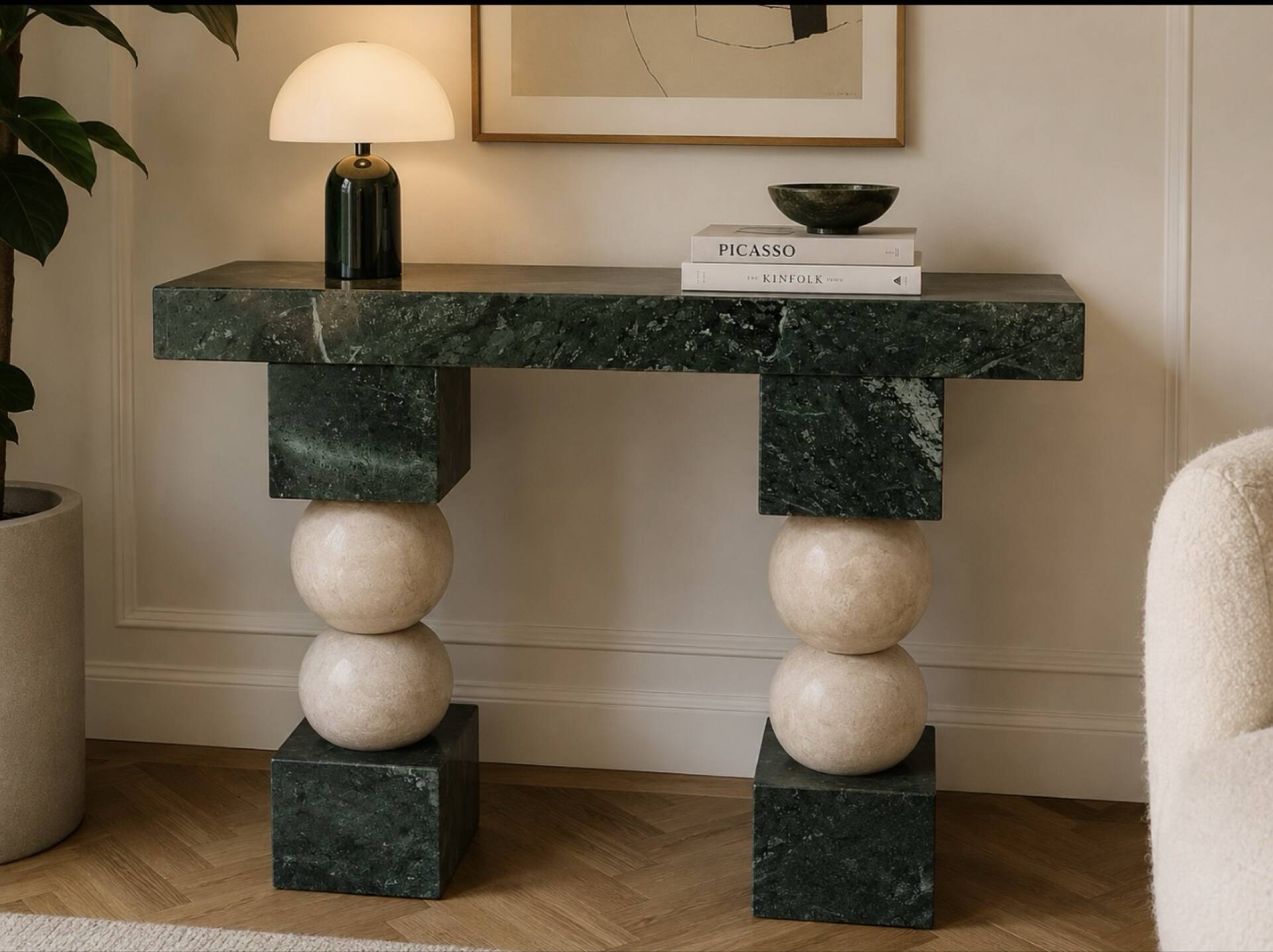 Console marbre et travertin