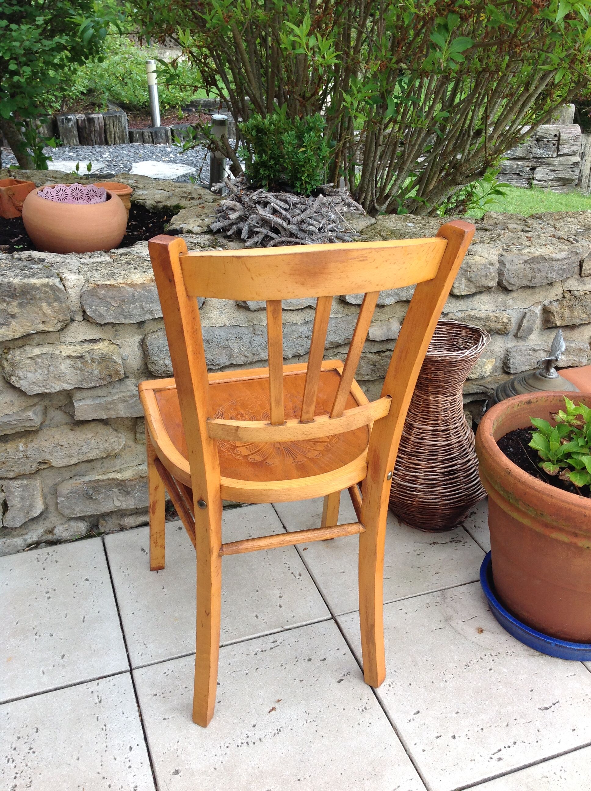 Bistro Chair with rosette/vintage years 40-50
