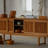 Set of 10 Scandinavian bowls in Swedish pine from the mid-century, made by Holmbergs & Varnamo, 1970s.