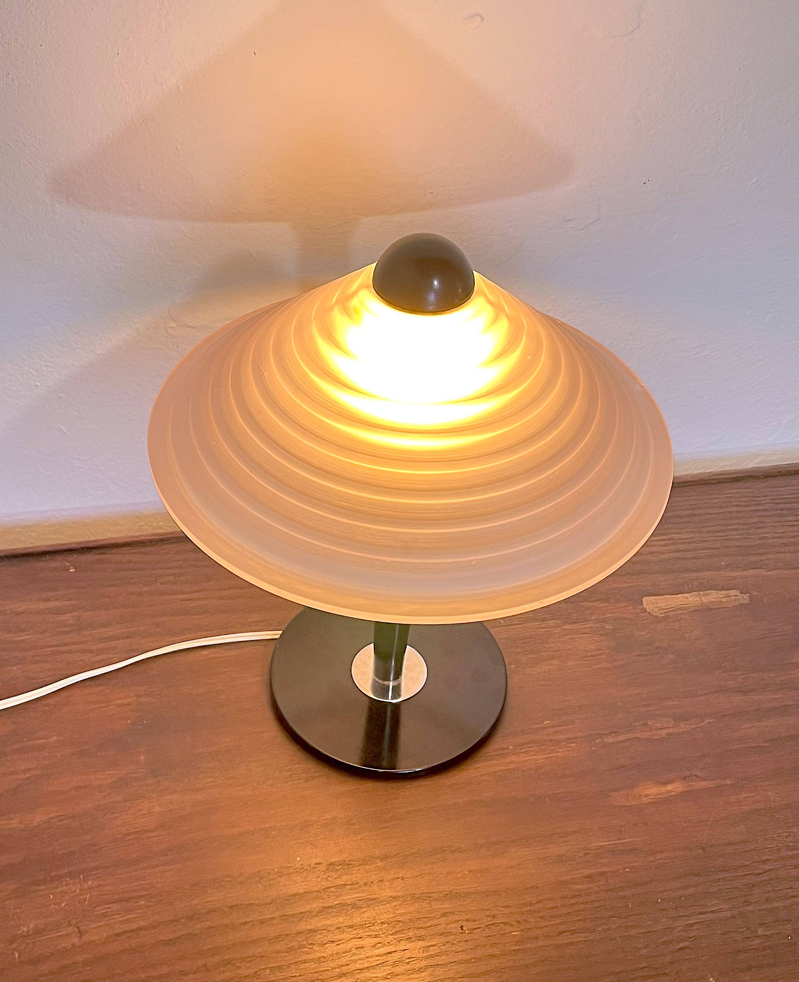 Metal and glass table lamp from Venice, Italy, 1980s