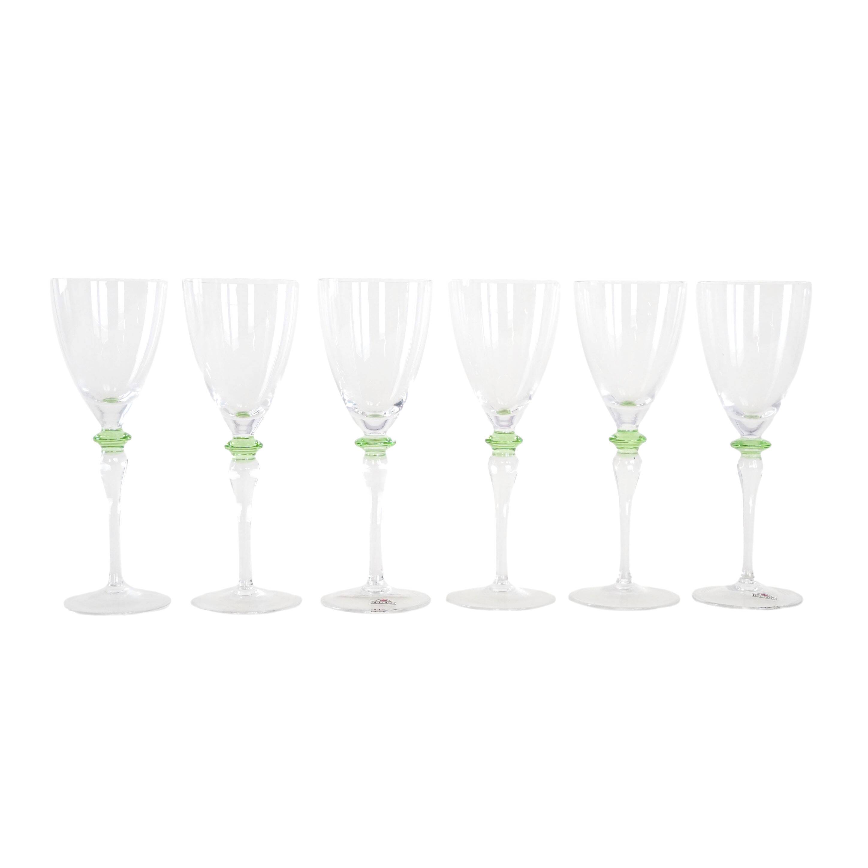 Set of six glasses, Italian design, 1970s, made in Italy