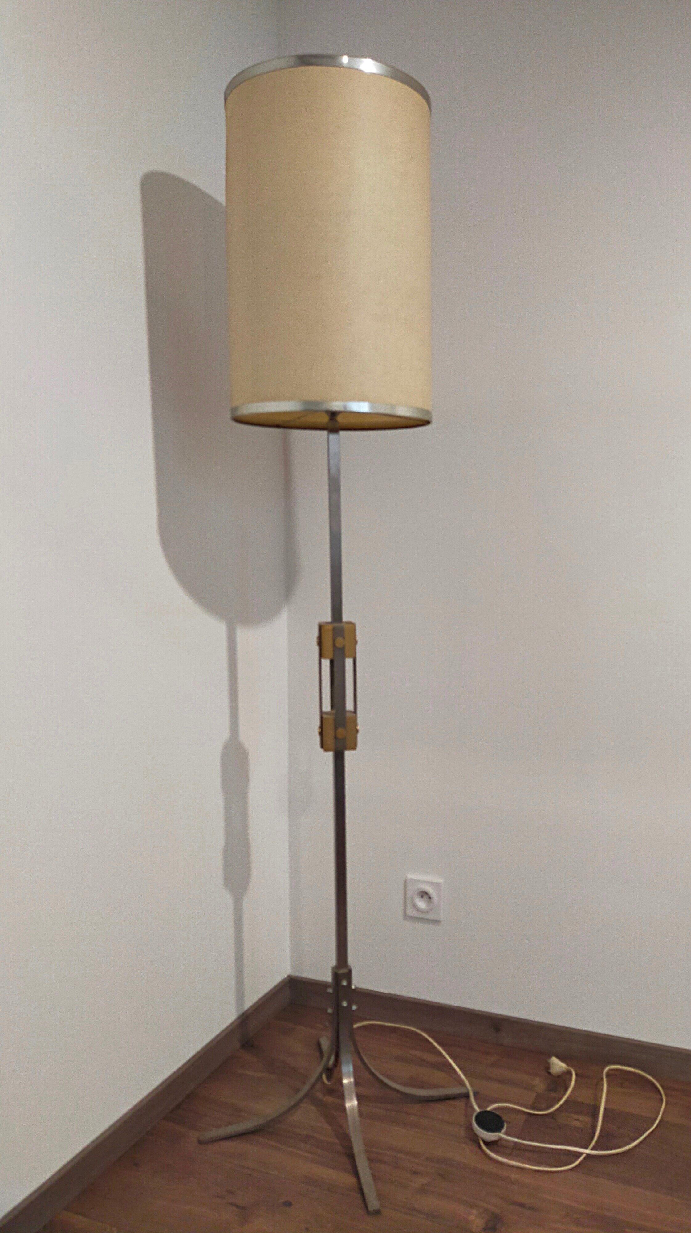 Floor lamp in chrome and brass metal 1970