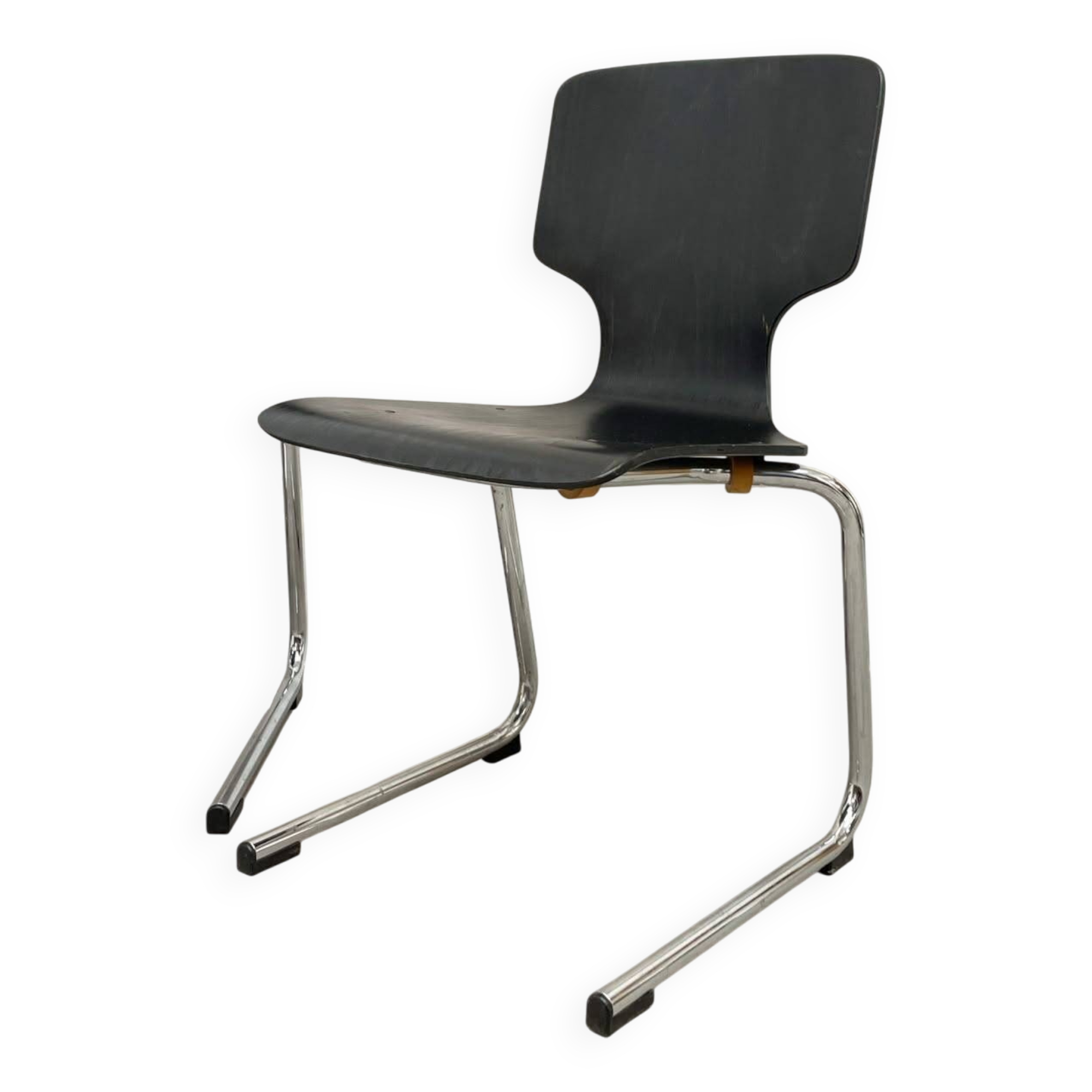 Vintage chair in black thermoformed wood